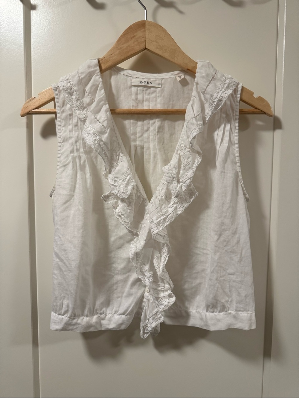 Doen Hallette Ramie Top Salt Size S - Picture 2 of 7